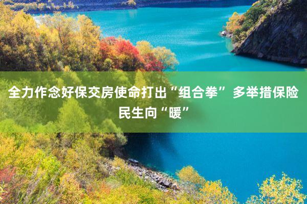 全力作念好保交房使命打出“组合拳” 多举措保险民生向“暖”