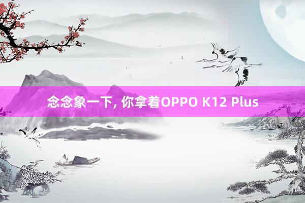 念念象一下, 你拿着OPPO K12 Plus