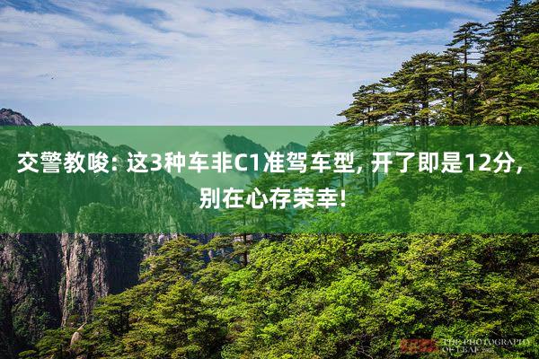 交警教唆: 这3种车非C1准驾车型, 开了即是12分, 别在心存荣幸!